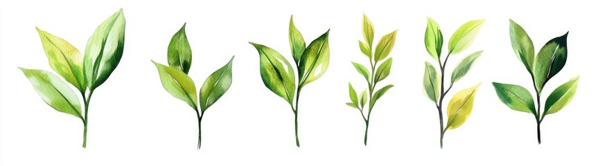 Watercolor Tea Leaf Illustration (1)