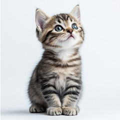 Fototapeta premium british kitten on white background
