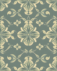 Graceful Thai lotus weave in soft gradients, seamless pattern.