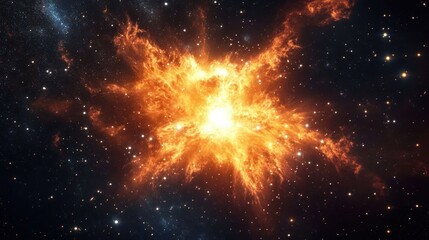 Fiery Nebula Exploding in Deep Space