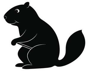 Beaver Silhouette Icon – Black Vector Animal Illustration