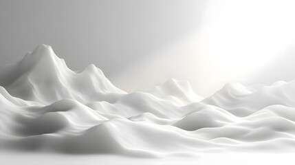 Obraz premium Abstract landscape of smooth white mountains studio environment digital art minimalist view