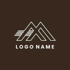 A Minimalist Logo With The Letter M Combined With A Mountain