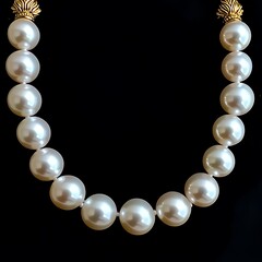 Elegant pearl necklace.  A string of large, lustrous pearls forms a graceful necklace. 