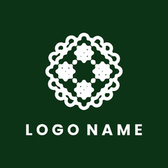 Floral ornament logo and icon set. Abstract beauty flower logo design collection.