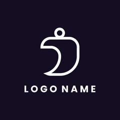 Minimalist Logo Letter J with Fruit Shaped Design