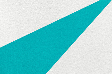 Texture old craft white and cyan color paper background, macro. Structure vintage turquoise abstract cardboard