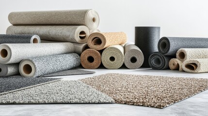 Stylish Flooring Accessories on White Background