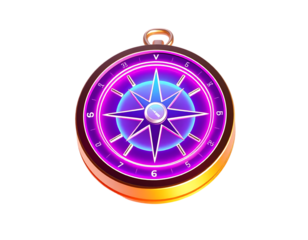 Futuristic Neon Compass Illustration