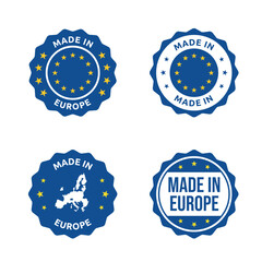 made in Europe labels set, European Union product emblem