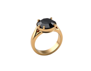 Gold Ring with Black Diamond