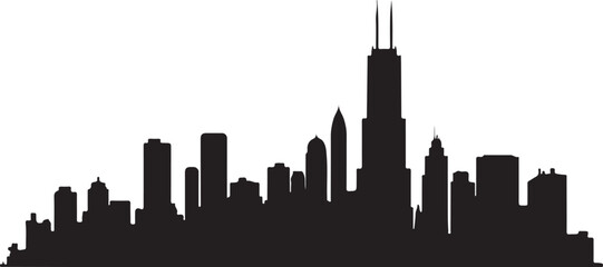Obraz premium New York city Chicago skyline silhouette 