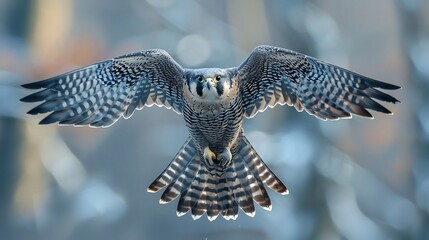 Breathtaking peregrine falcon diving at high speed wings tucked in slicing through the air like a bullet ultra HD wildlife shot