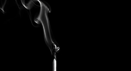 Ephemeral Beauty Transience Manifesting Smoke Signals Departing from a Burnt Matchstick
