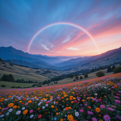 들판 위 무지개