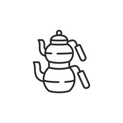 Double teapot icon. Simple double-tiered teapot icon for social media, app, and web design. Vector illustration