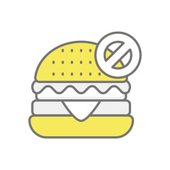 No Junk Food icon vector stock illustration