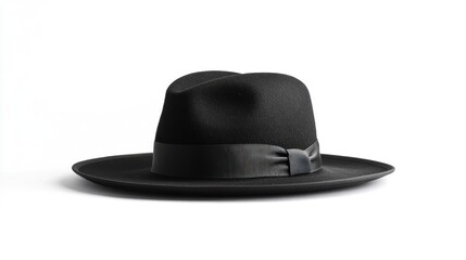 Classic black fedora hat