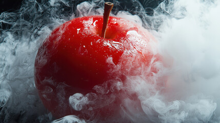 Dramatic red apple closeup