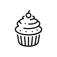 Black  line icon for cup cake