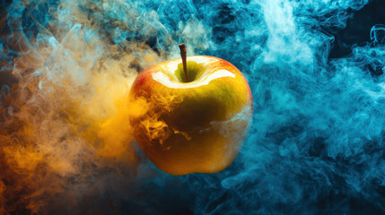 Close-up smoky apple art