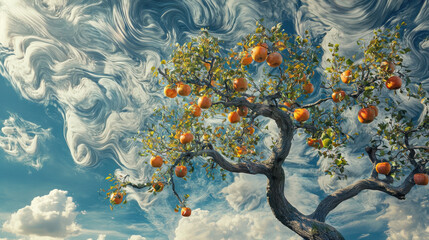 Nature's dreamy apple tree