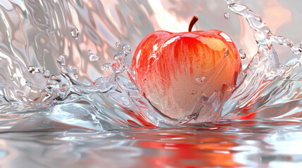 Nature's surreal apple splash