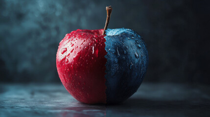 Unique half red apple art
