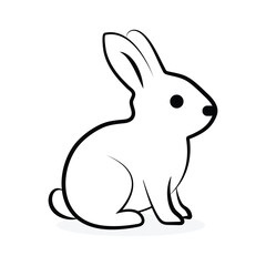 rabbit logo icon illustration flat