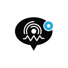 Message Bubble with Signal Waves logo icon