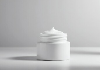 Luxurious white cream swirls atop jar