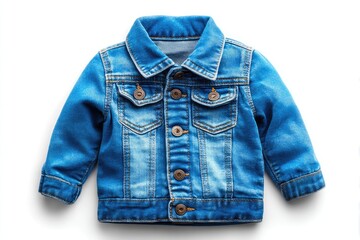 Light blue denim jacket for a young child.
