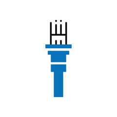 Fiber Optic Cable logo icon illustration flat