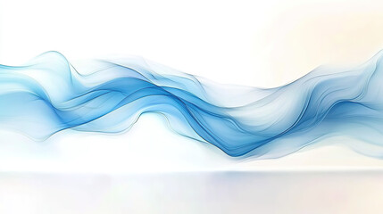 Fototapeta premium Serene and Dynamic: Soft Sky Blue Wave Flowing Gracefully Against a White Background in Breathtaking High-Definition Image – A Visual Ode to Tranquility and Movement