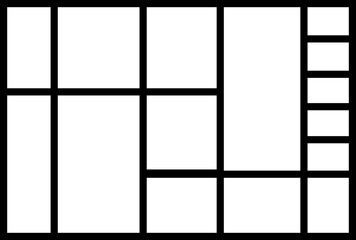 Mockup collage for photo or presentation template frame minimalist icon in line. Photo album page isolated on transparent background