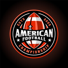 American Football logo design with ball