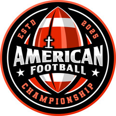 American Football logo design with ball