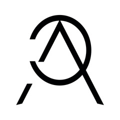 AO letter logo.	