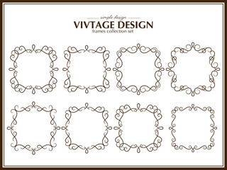 エレガントなカリグラフィの正方形ヴィンテージフレームセット