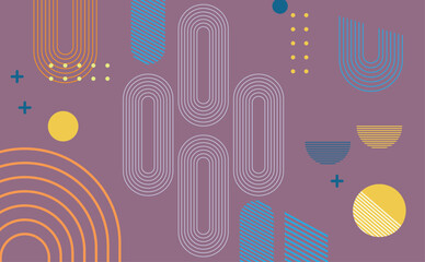 Vibrant Abstract Geometric Shapes Background – Colorful, Futuristic, Gradient, Retro, Modern, Pattern, Minimal, Design, Vector