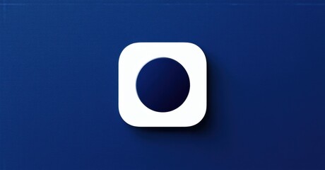 Obraz premium Professional navy blue and white digital minimalism app icon with decluttered screen and focus icon realistic detailed glossy style round square shape modern app icon bold vibr