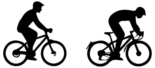 Obraz premium Silhouette Of A Man Riding A Cycle