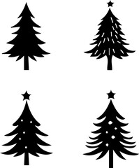 Christmas Trees Silhouette