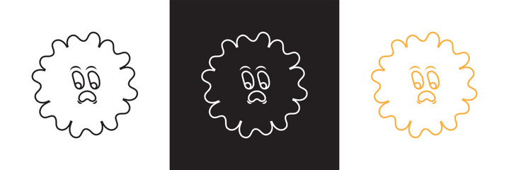 Funny cartoon  character icon. Vector for websites, mobile interfaces, presentations, banner, visual branding etc. Vector illustration. isolated on white and black background. EPS 10