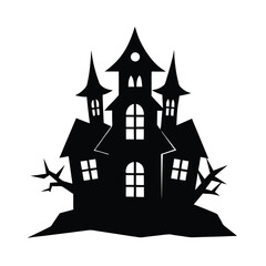 halloween castle silhouette