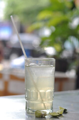 a glass of sweet orange ice