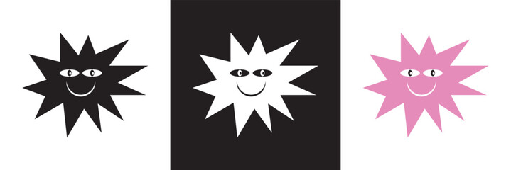 Funny cartoon  character icon. Vector for websites, mobile interfaces, presentations, banner, visual branding etc. Vector illustration. isolated on white and black background. EPS 10