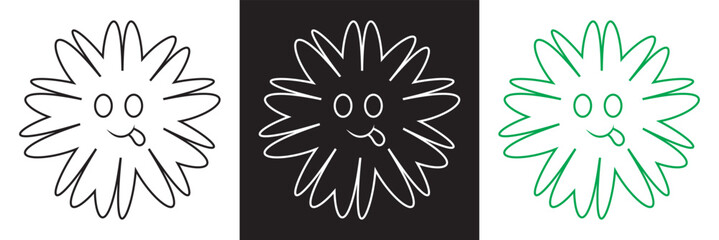 Funny cartoon  character icon. Vector for websites, mobile interfaces, presentations, banner, visual branding etc. Vector illustration. isolated on white and black background. EPS 10