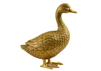 Ornate Brass Duck Figurine: Decorative Home Decor Animal Statue transparent background