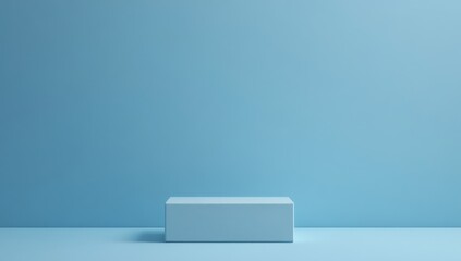 Light blue minimalist product display pedestal.  A simple, clean, and modern presentation platform.  Perfect for showcasing products
